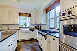 black granite white cabinets Granite kitchen - North Carolina North Carolina